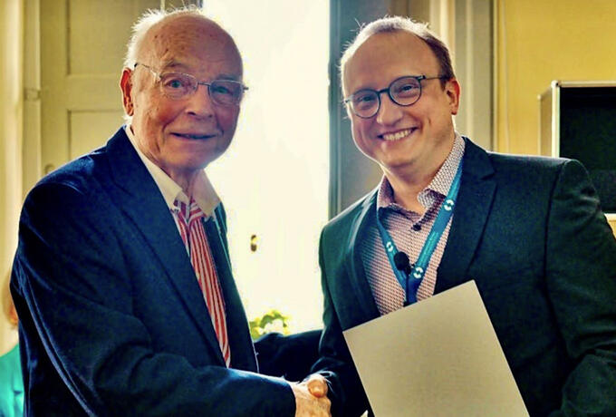 Stifter Horst H. Kanert (li.) und Kanert-Preisträger 2025 Dr. Matthias Reiger (Foto: M. Hohn)