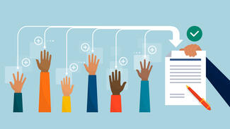 Visual zu KI und Demokratie (Bild: elenabsl/Shutterstock/Daimler und Benz Stiftung)