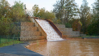 Passive Grubenwasserreinigung in Forbach (Foto: Klaus Kuntz, kompass 21 / Henning Jasnowski-Peters, TH Georg Agricola)