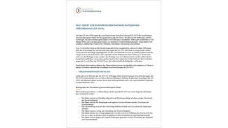 Factsheet zur Datenschutz-Grundverordnung (Cover)