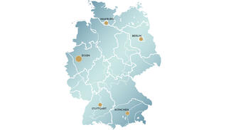 Deutschlandkarte mit den DSZ-Standorten (Stand: 2017)