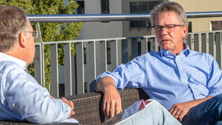 Erich Steinsdörfer im Gespräch mit Christoph Mecking (Foto: ESV/Angela Kausche)