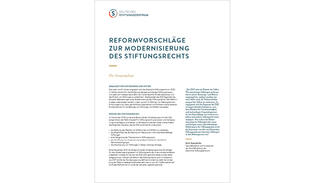 Reformvorschläge zur Modernisierung des Stiftungsrechts (Cover)